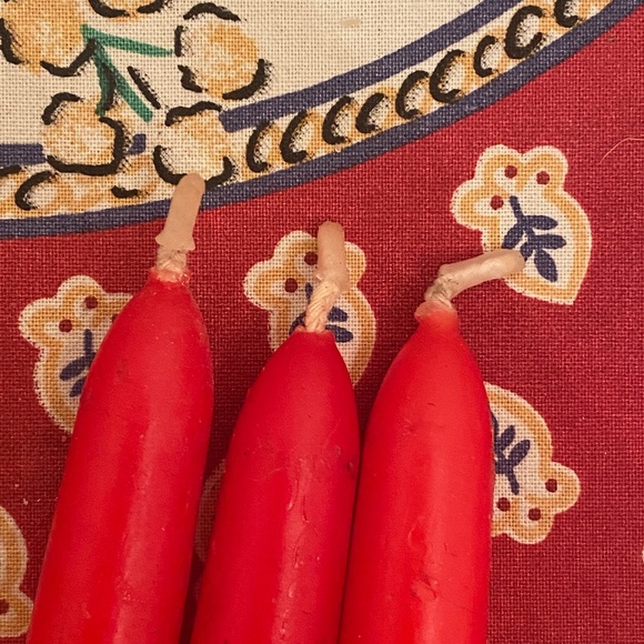 VTG I Carolina I 3 Red Dinner Tapers Candles - Picture 5 of 8